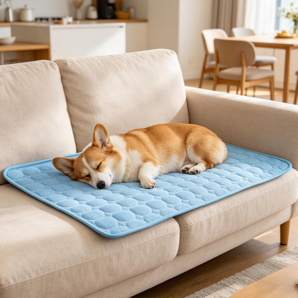 Dog Cooling Mat 2026 Upgraded Arc-Chill Cooling Dog Bed Mat, Washable Pet Cooling Pad (Q-Max>0.4) Cooling Mat for Dogs & Cats Indoor & Outdoor Car Seats (Blue, 40X28 In)
